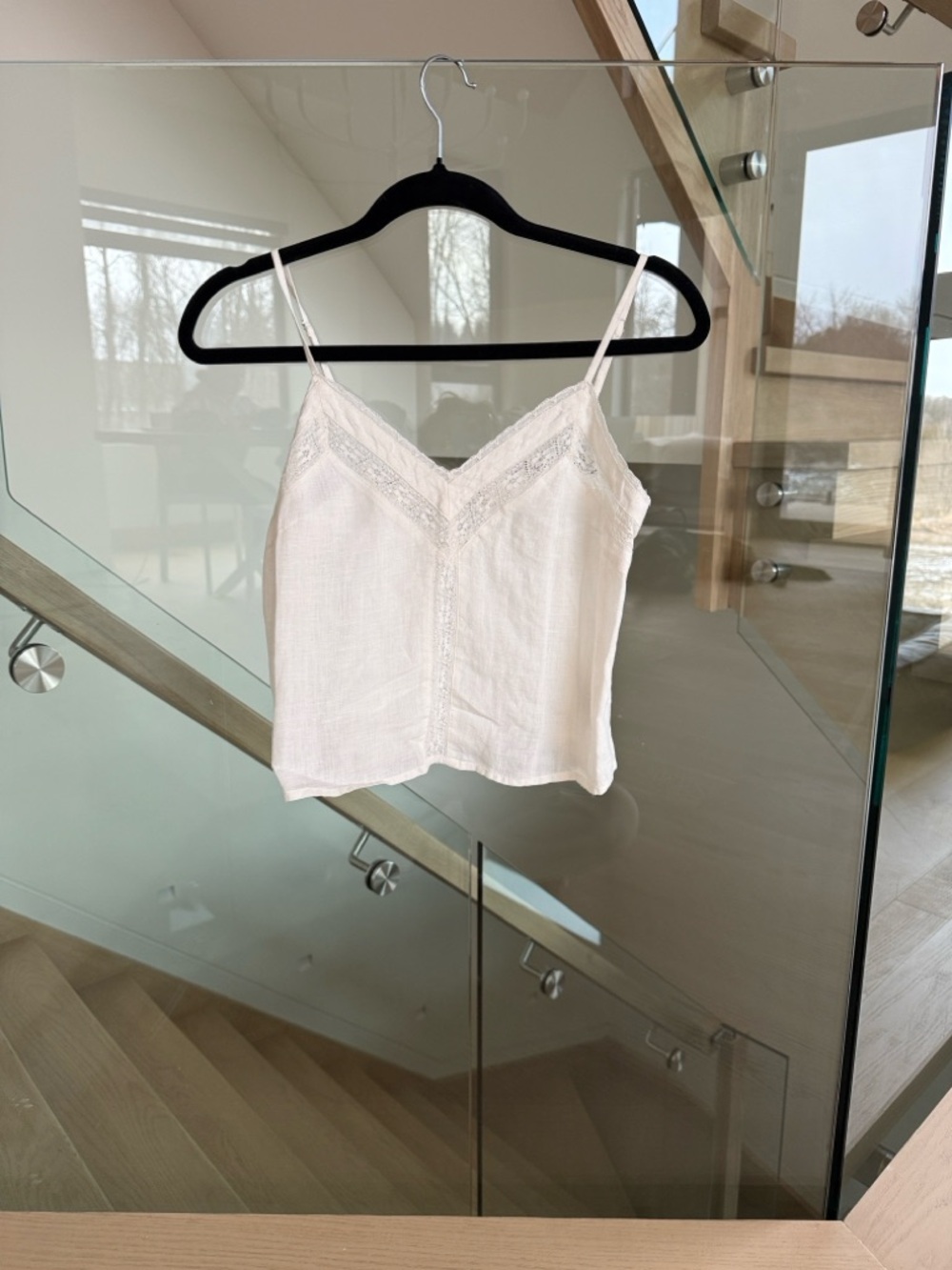 Wilfred Cream Linen Lace-Trim Camisole
